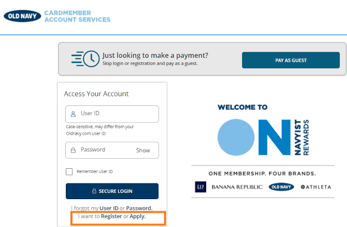 Activate Old Navy Credit Card